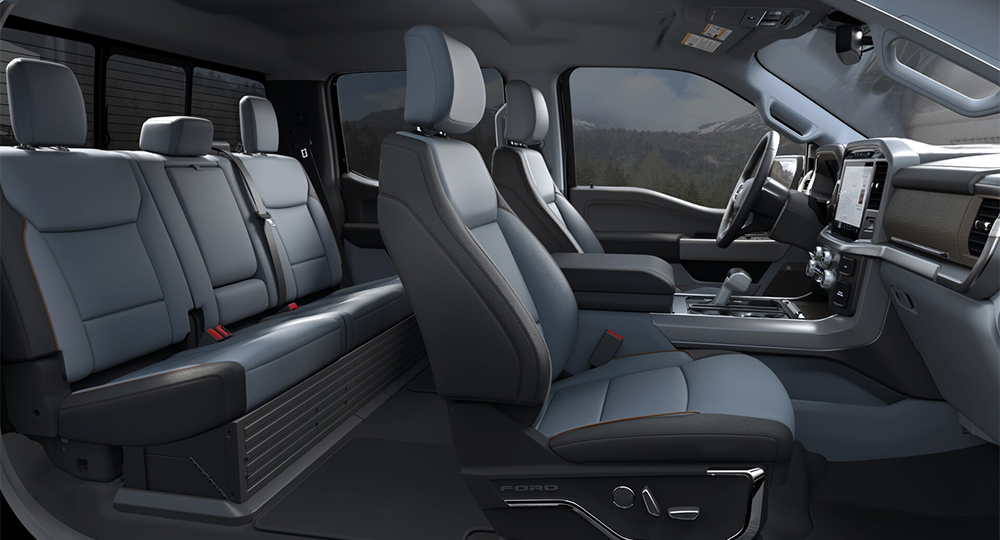 2025 ford F-150 インテリアカラー/内装色 ミディアムダークスレートレザートリム40/コンソール/40フロントシート(LAR)