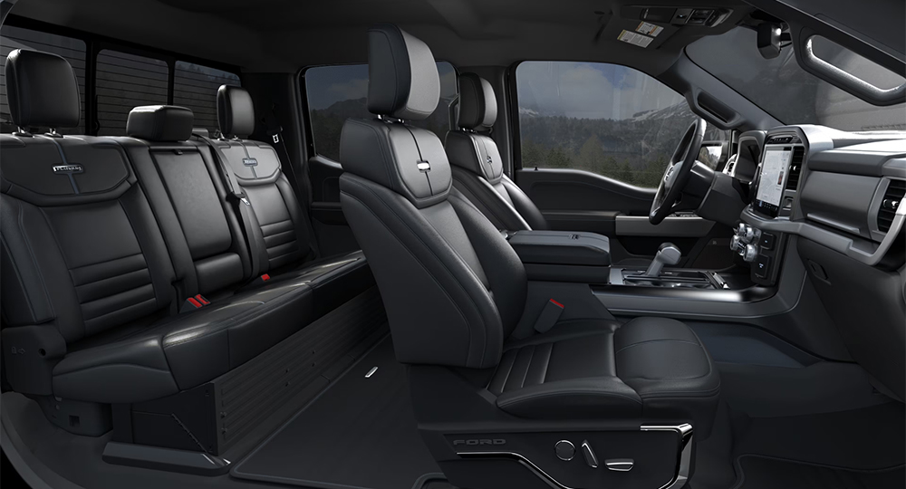 2025 ford F-150 インテリアカラー/内装色 ブラックレザーマルチコンターバケットシーティングサーフェイスwith アクティブモーション(PLA)