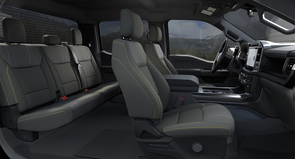 2025 ford F-150 インテリアカラー/内装色 ブラックスポーツクロス40/コンソール/40フロントシート(STX)