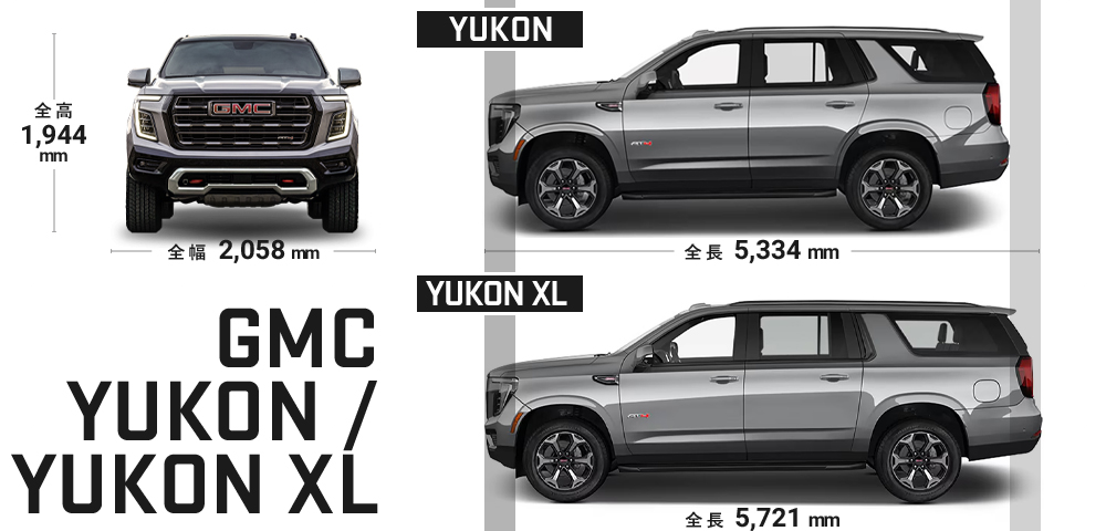 gmc ユーコン/ユーコンXL 2025 dimensions