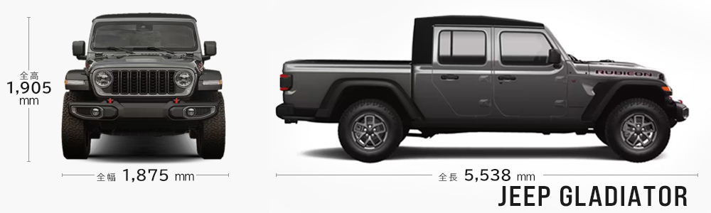 jeep グラディエーター 2024 dimensions